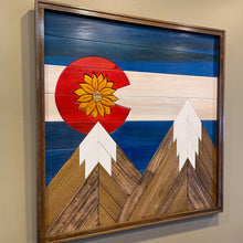 Load image into Gallery viewer, Colorado Flag Mountains and Sunflower